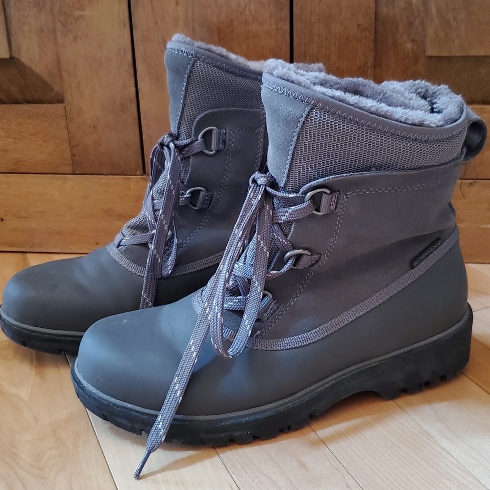 BareTraps Scyler Gray Leather‎ Boots Women's Size 6.5M